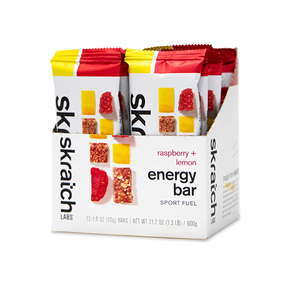 Skratch Labs Energy Bar Raspberry Lemon front view for on-the-go fueling and endurance.