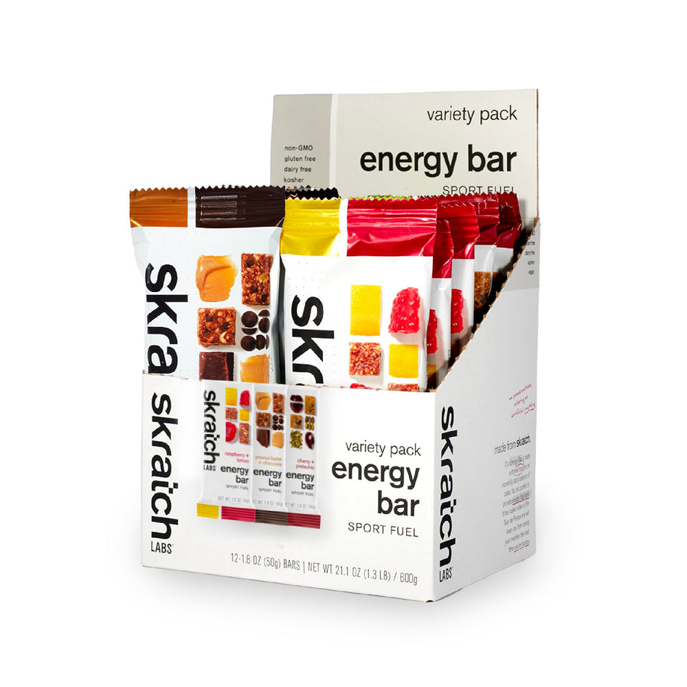 Skratch Labs Energy Bar variety-pack for on-the-go endurance fueling.