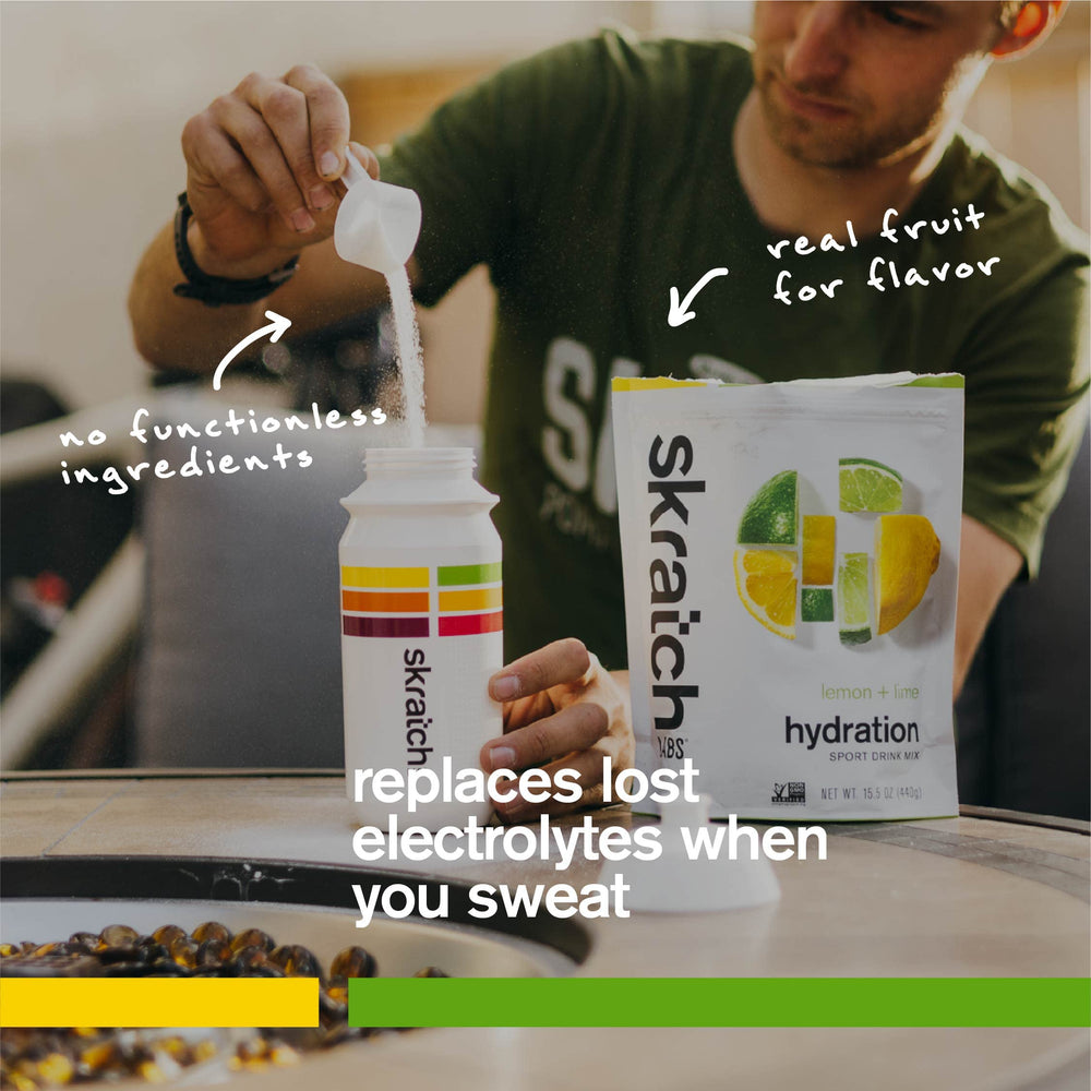Skratch Labs Exercise Hydration Lemon Lime ready-to-drink hydration in a bottle.