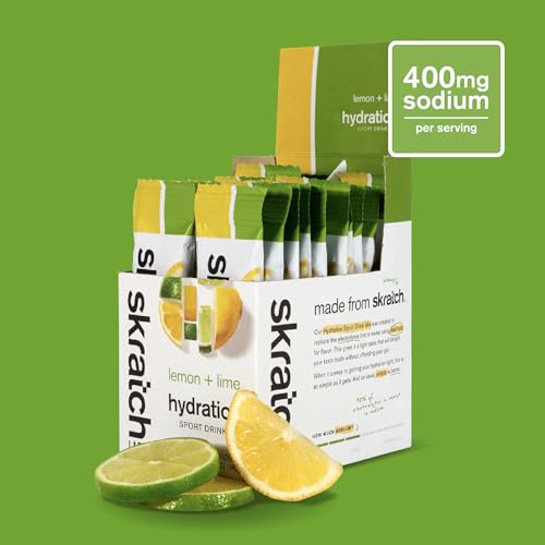 Skratch Labs Hydration Packets dissolve-in-water for crisp lemon lime flavor.