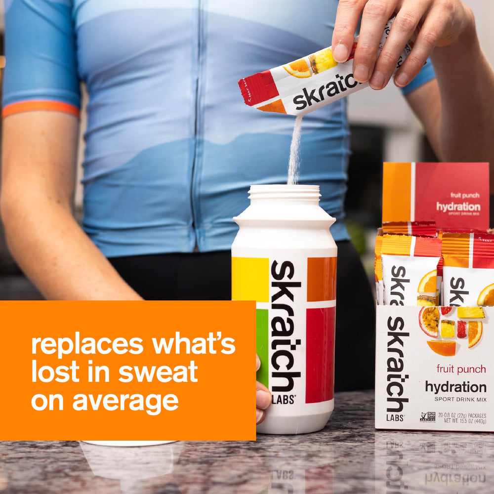 Skratch Labs Hydration Packets Fruit Punch 20ct quick-mix for anytime hydration.