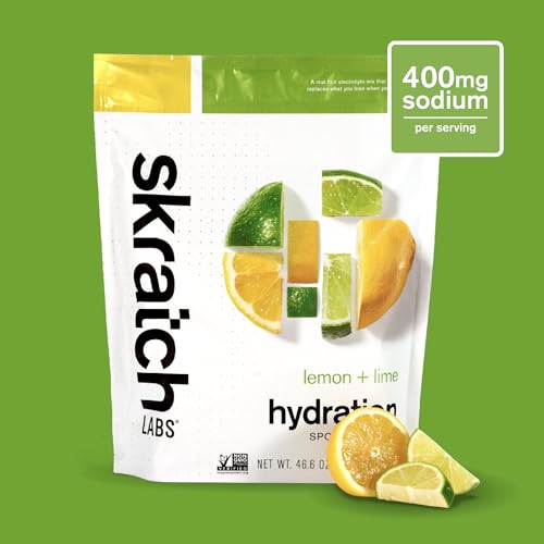 Skratch Labs hydration powder dissolving in water for quick mix.