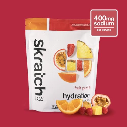 Skratch Labs Hydration Powder glass with ice ready for endurance training