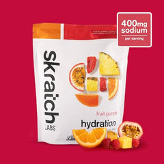 Skratch Labs Hydration Powder glass with ice ready for endurance training