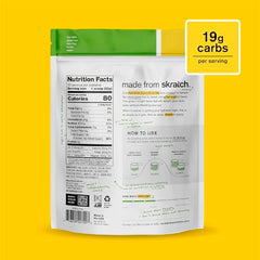 Skratch Labs Hydration Powder lemon-lime tub back details the ingredients and nutrition