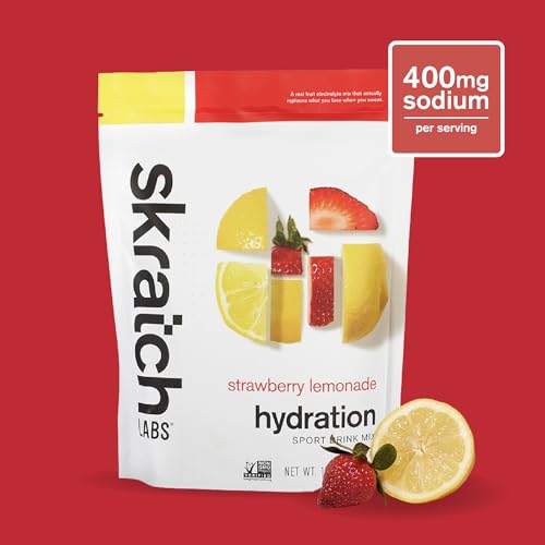 Skratch Labs Hydration Powder scoop in water supports endurance during runs.