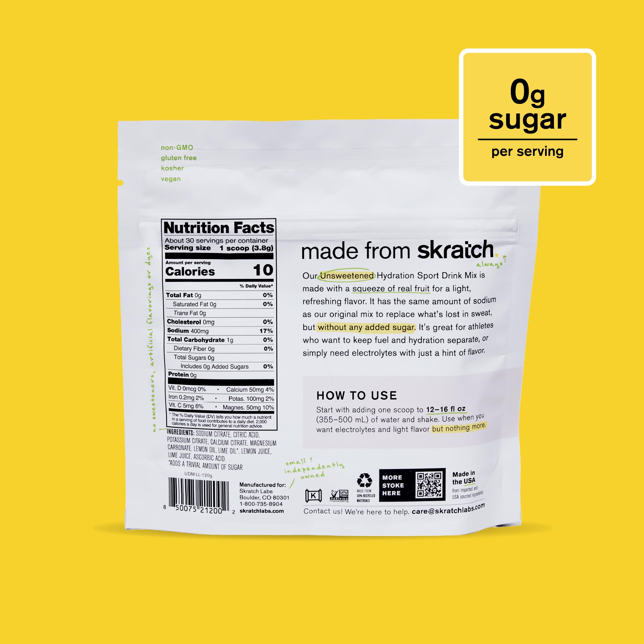 Skratch Labs Unsweetened Hydration mix dissolving in water demonstrates quick, sugar-free electrolyte balance