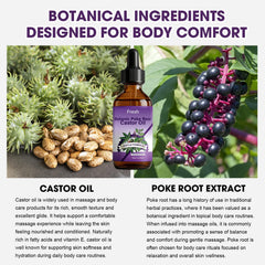 SKSOYT poke root and castor oil label closeup highlighting traditional infusion.