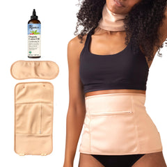Sky Organics neck wrap with adjustable straps for comfortable, leak-free use.