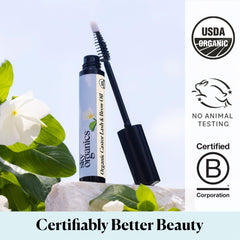 Sky Organics lash-brow oil applicator brush enables precise nightly conditioning.