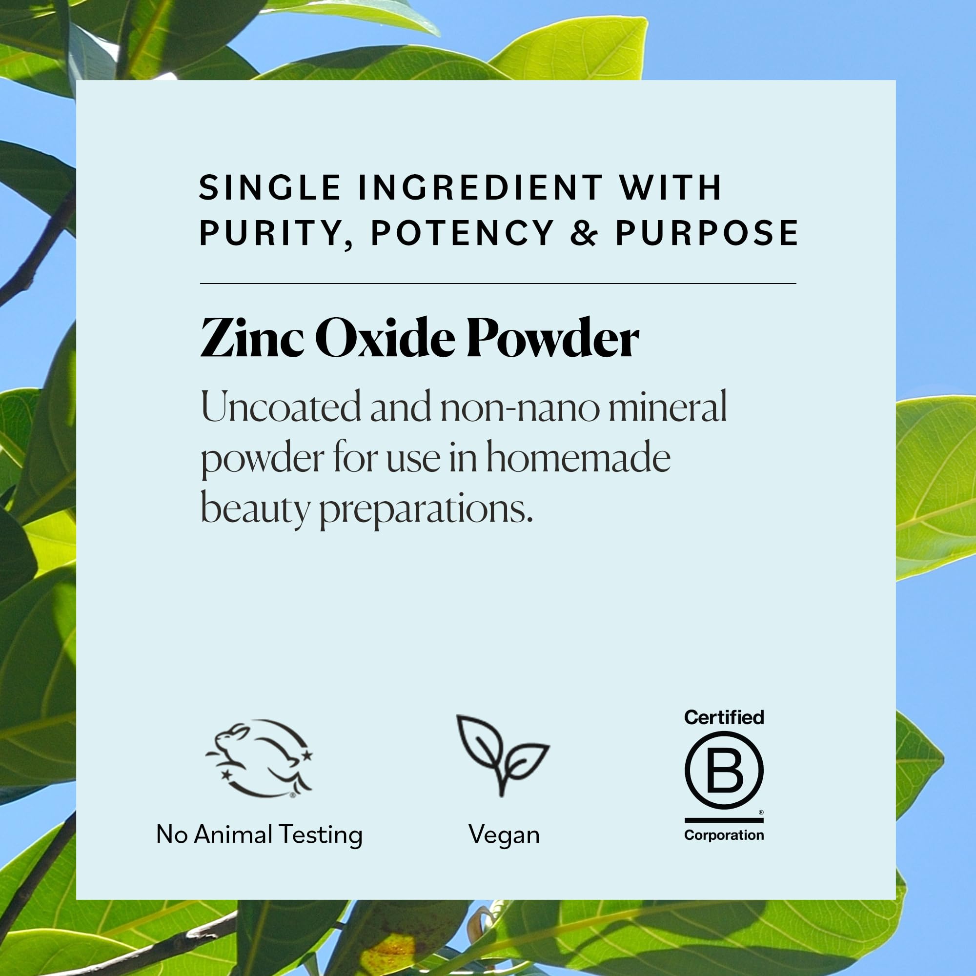 Sky Organics zinc oxide powder patch test reminder for safe use
