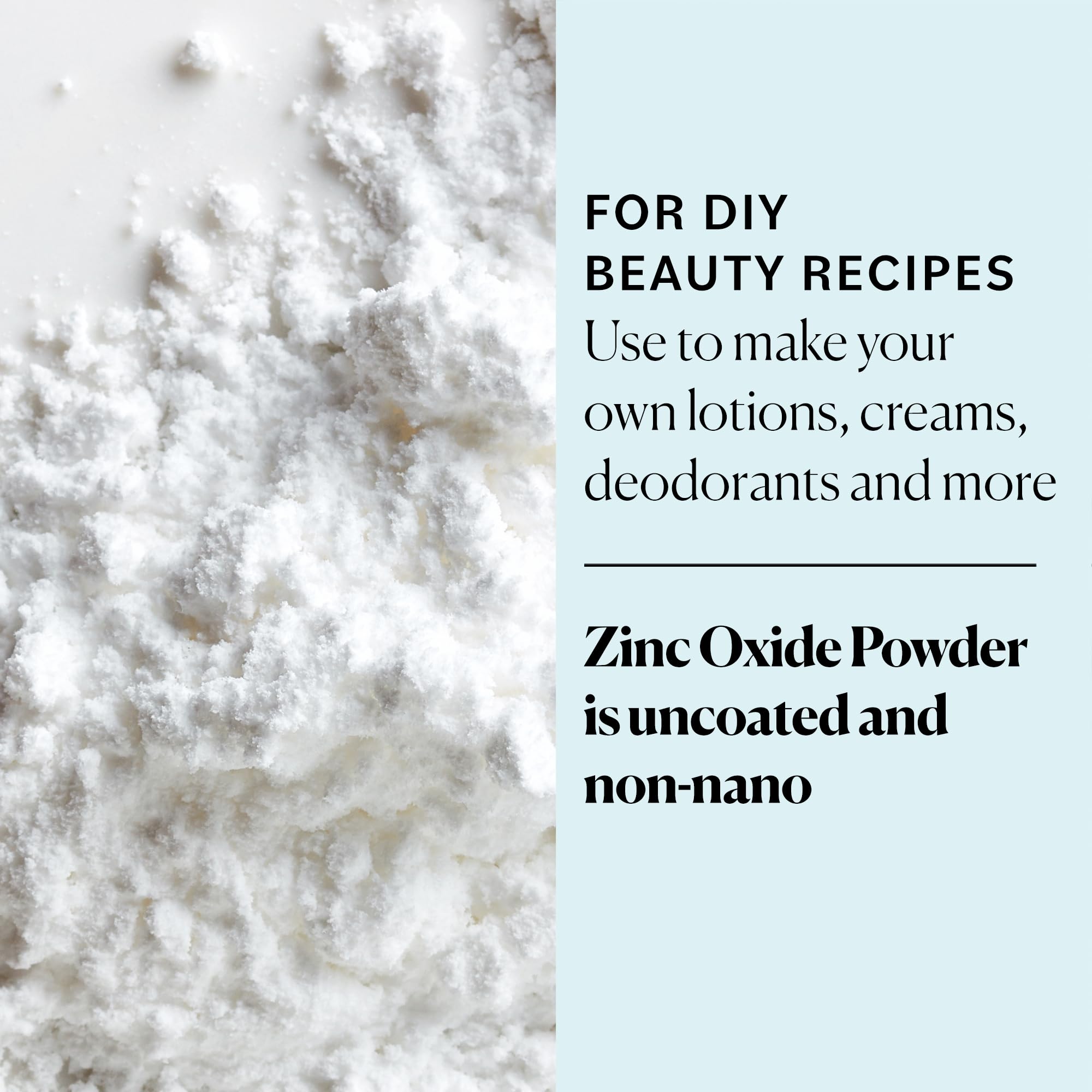 Sky Organics zinc oxide powder pure white texture suitable for cosmetics