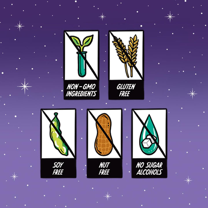Gluten-free and non-GMO certification symbols on packaging