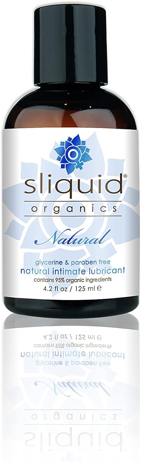 Sliquid Organics Natural Lubricant bottle with organic botanicals for gentle lubrication