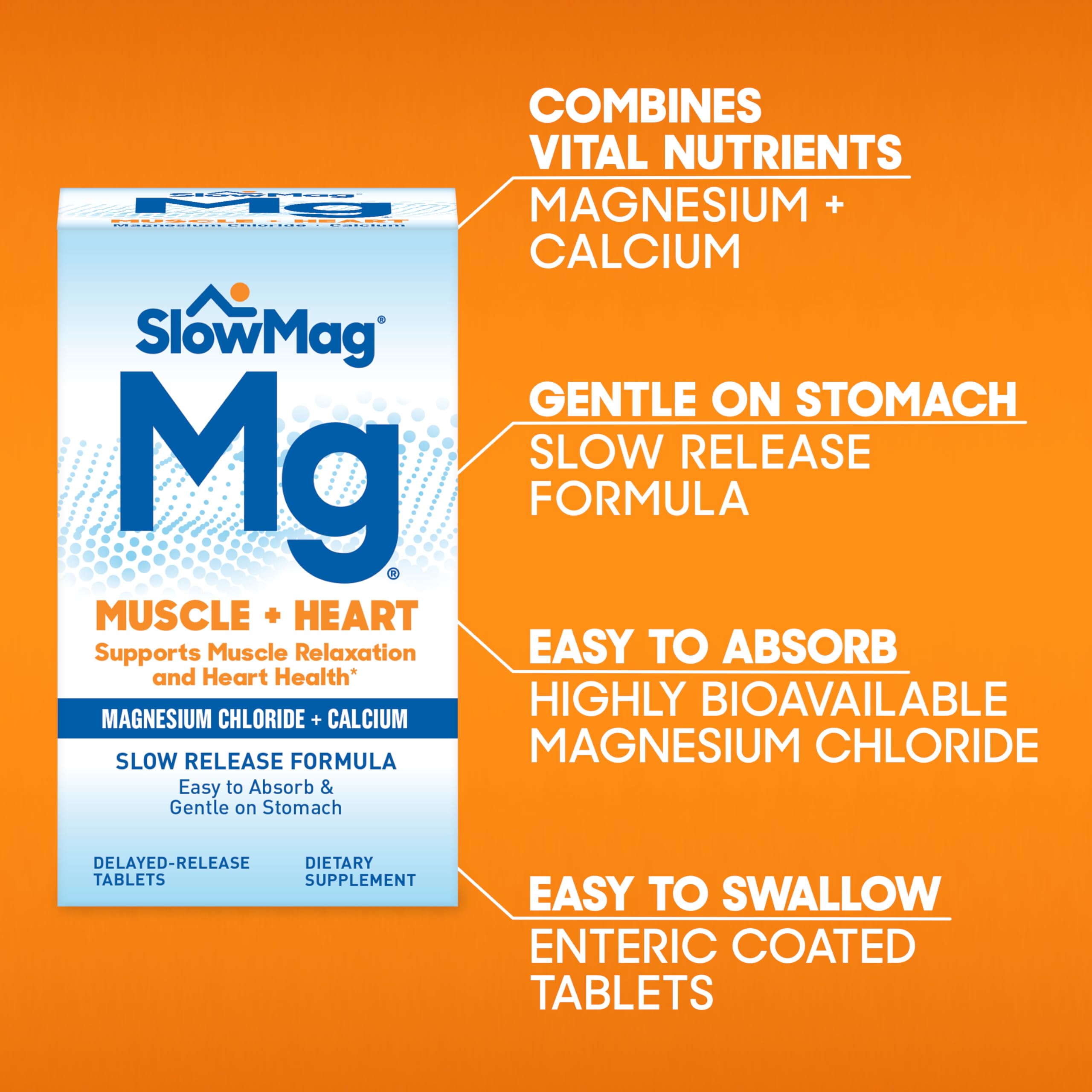 Slow-Mag heart-support bottle beside water for routine use.