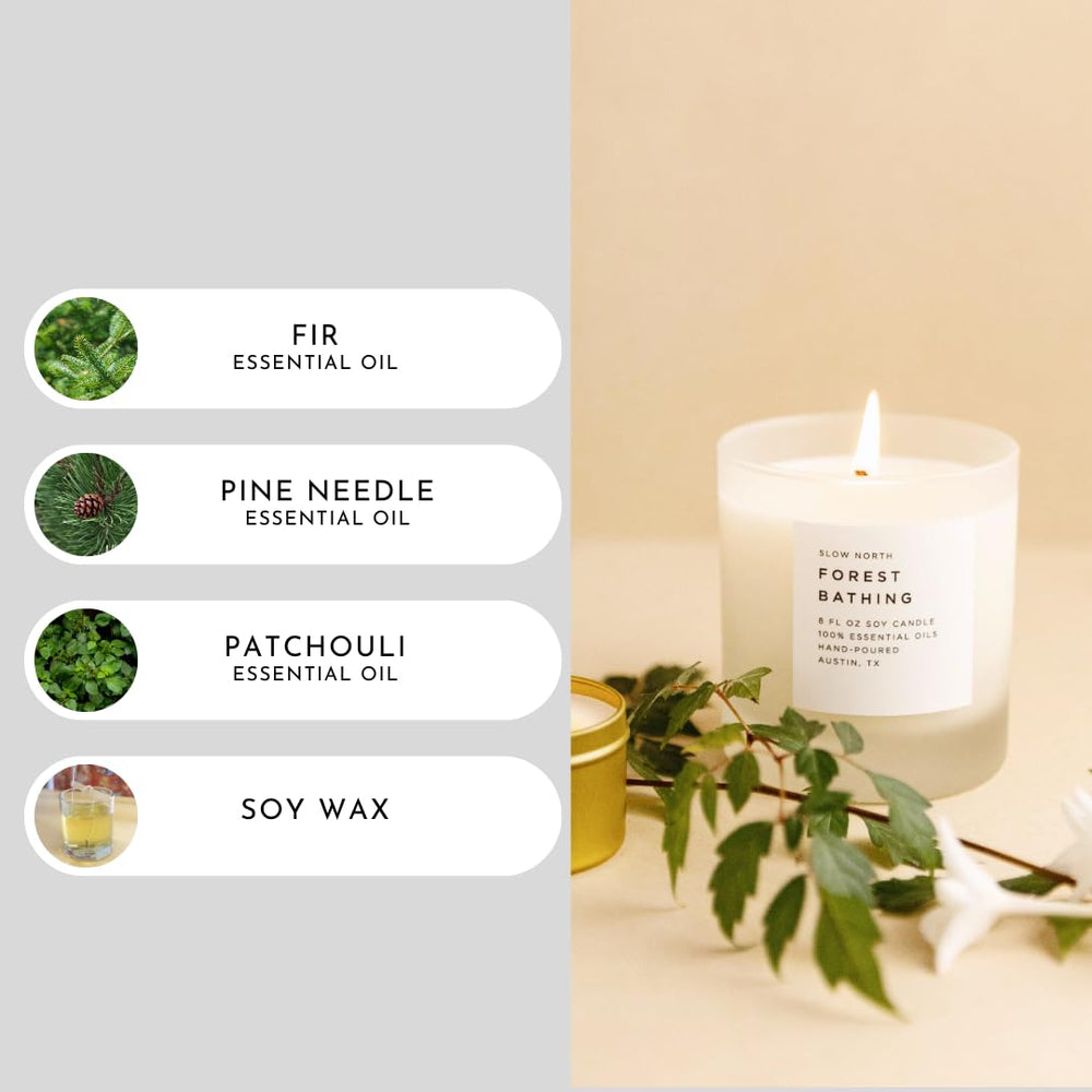 Slow North Forest Bathing Candle soy wax delivers clean burn