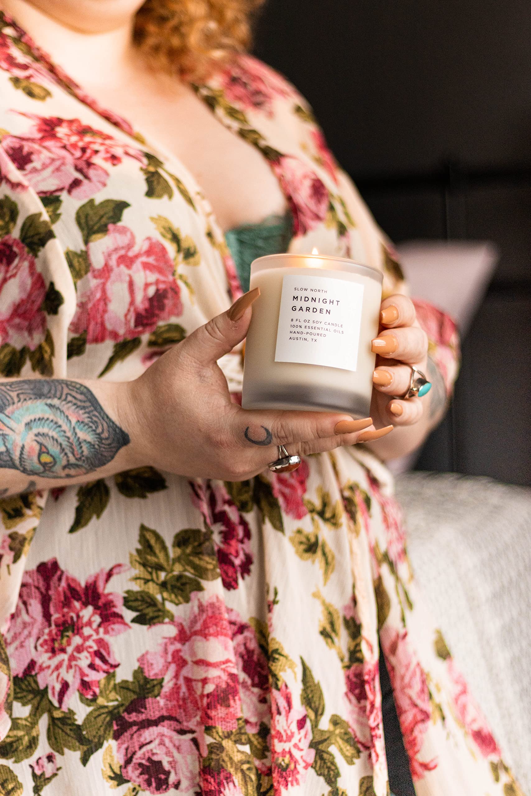 Slow North Midnight Garden aroma fills home or office spaces