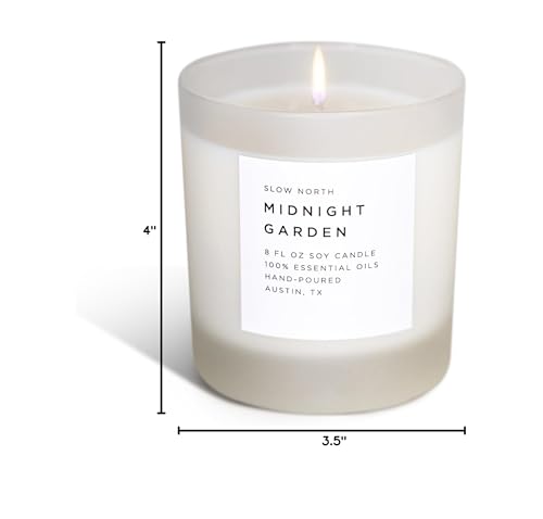 Slow North Midnight Garden flame glow highlights clean ingredients