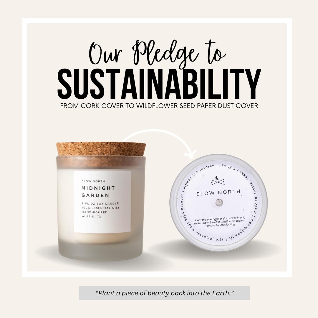 Slow North Midnight Garden wax closeup highlighting clean soy wax