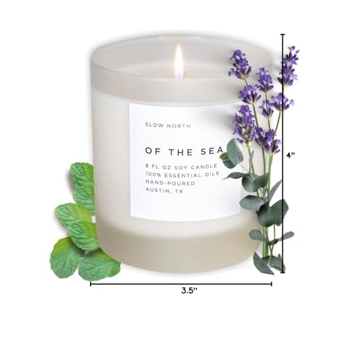 Slow North of the Sea eucalyptus-lavender-peppermint blend brightens rooms.