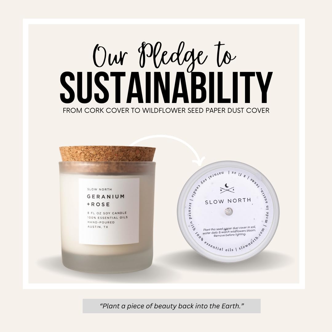 Slow North reusable frosted glass jar highlights eco-friendly packaging and reuse.