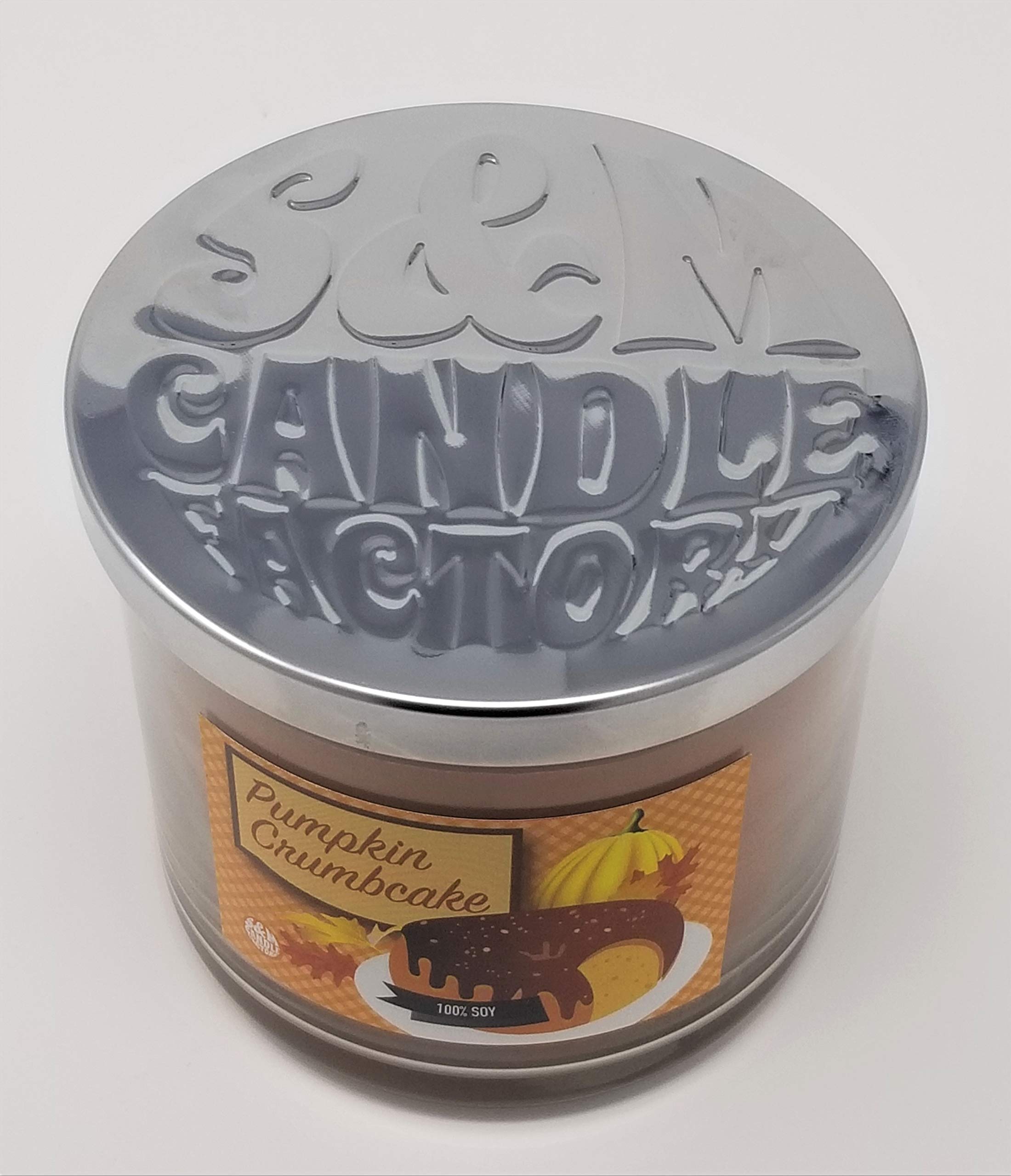 Pumpkin Crumbcake by S&M with three wicks for a cozy glow