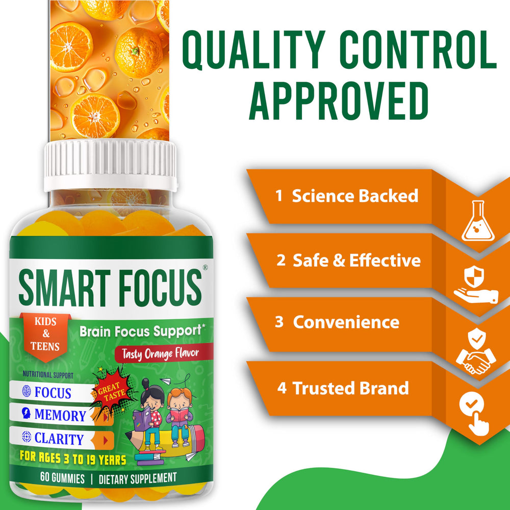 Smart Focus Gummies suitable for school-time study sessions.