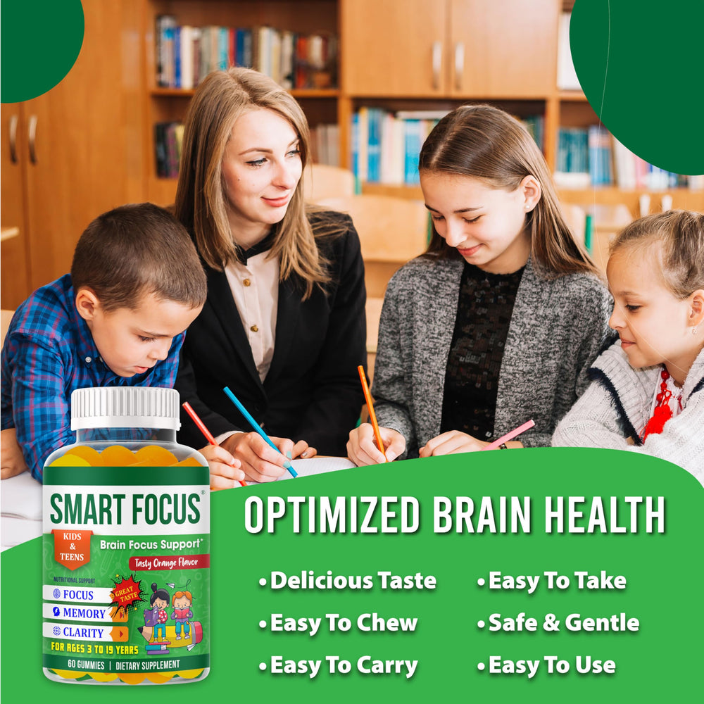 Smart Focus Gummies vegan omega-3 blend supports brain-friendly nutrition.