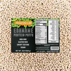 Smart for Life soy protein puffs bag closeup for a high protein snack