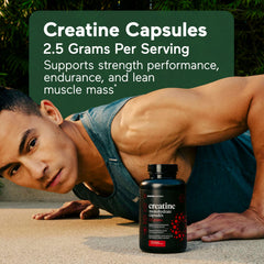 SMARTERNUTRITION creatine monohydrate pills in hand for on-the-go fueling.