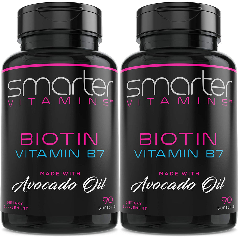 SmarterVitamins Biotin Avocado Oil 2-pack bottles for daily use.