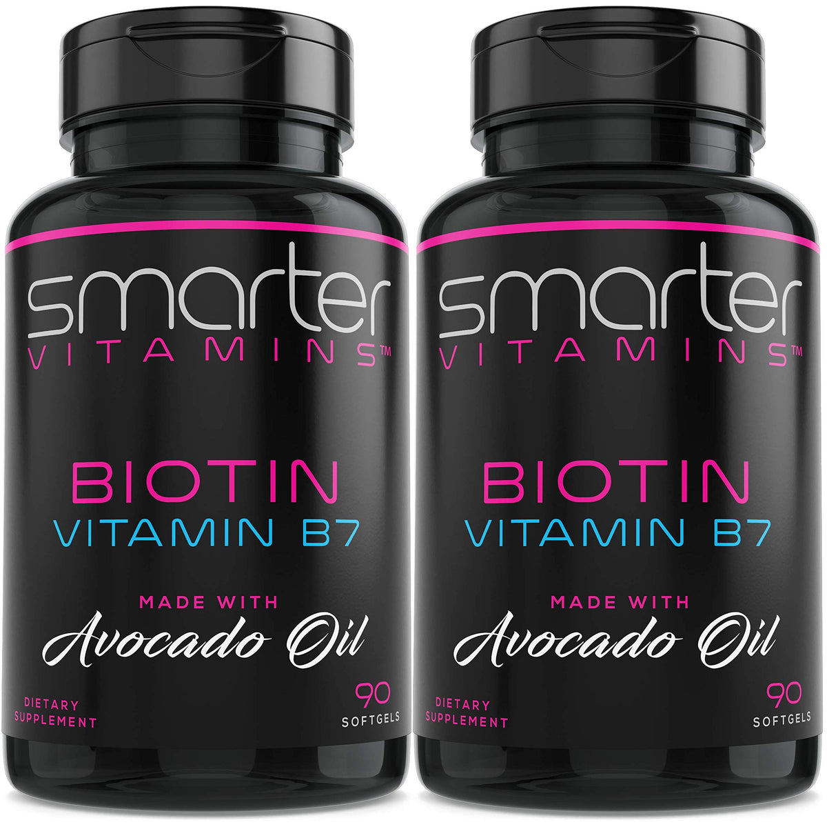SmarterVitamins Biotin Avocado Oil 2-pack bottles for daily use.