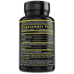 SmarterVitamins softgels close-up highlighting 150-count pack convenience