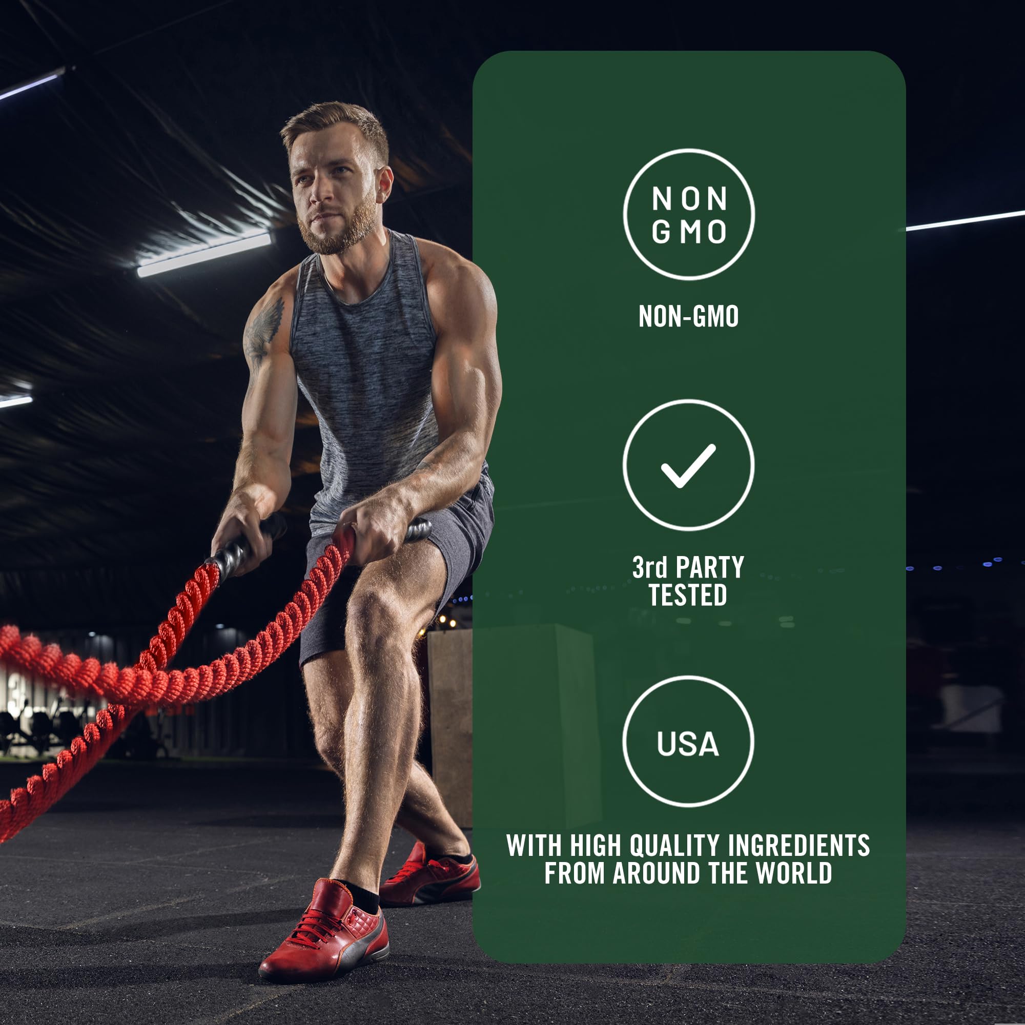 SMARTERNUTRITION creatine monohydrate powder bottle with nutrition facts.