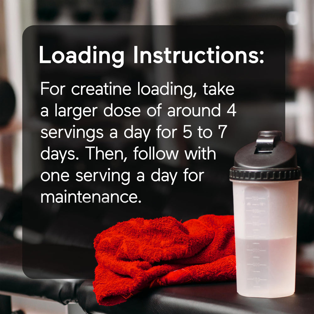 SMARTERNUTRITION creatine powder scoop beside a shaker bottle.