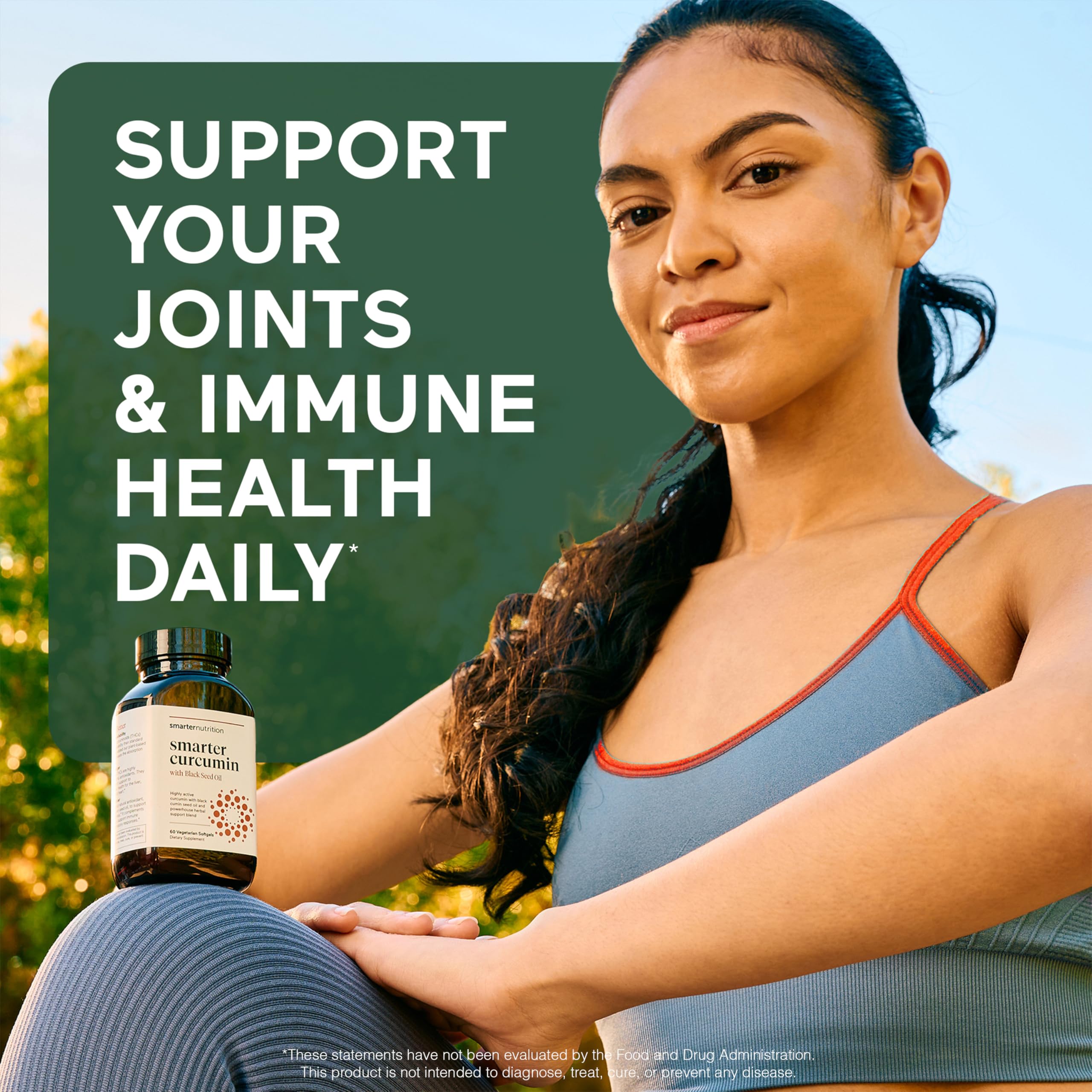 SMARTERNUTRITION Curcumin Softgels USA-manufactured label underscores quality controls