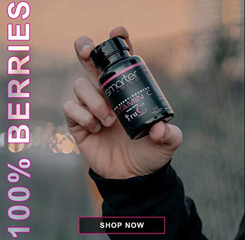 SmarterVitamins fresh berry ingredients highlighted as natural vitamin C sources.