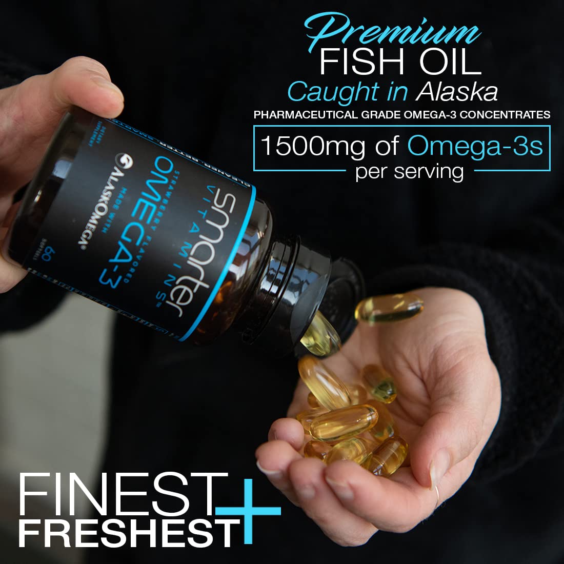 SmarterVitamins Omega-3 Berry Softgels with tasteless, burpless formula