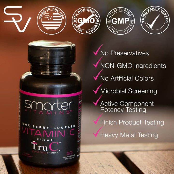 SmarterVitamins vegan capsules close-up, plant-based and easy to digest.
