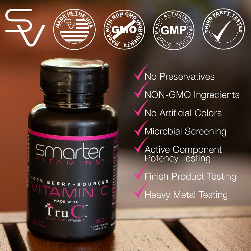 SmarterVitamins vegan capsules close-up, plant-based and easy to digest.
