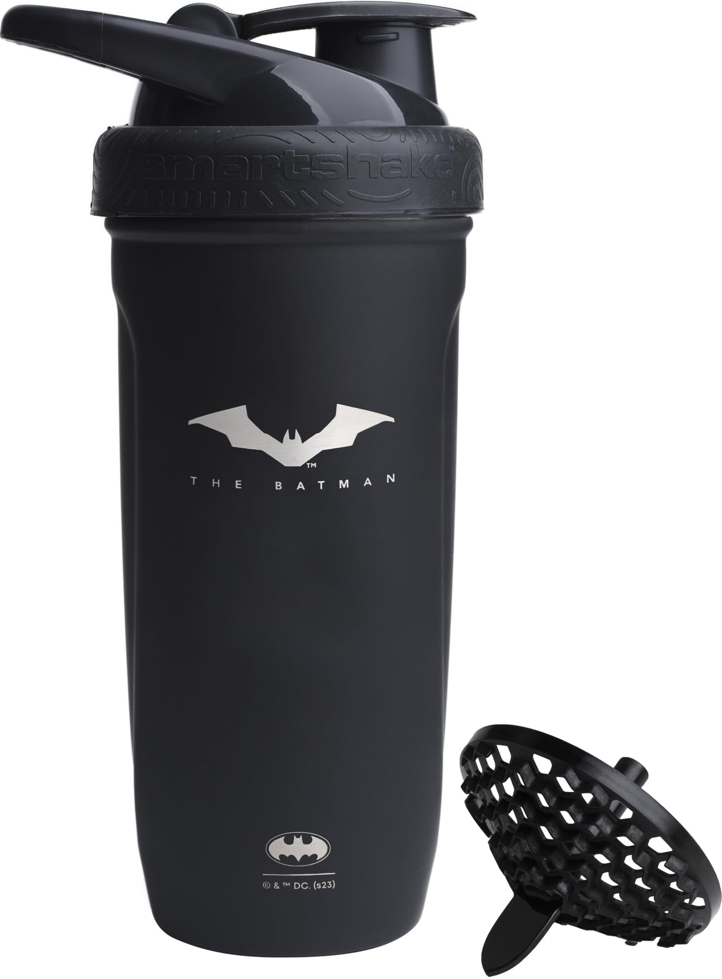 Smartshake DC Comics Reforce Batman bottle front view showing 900 ml capacity and sturdy build