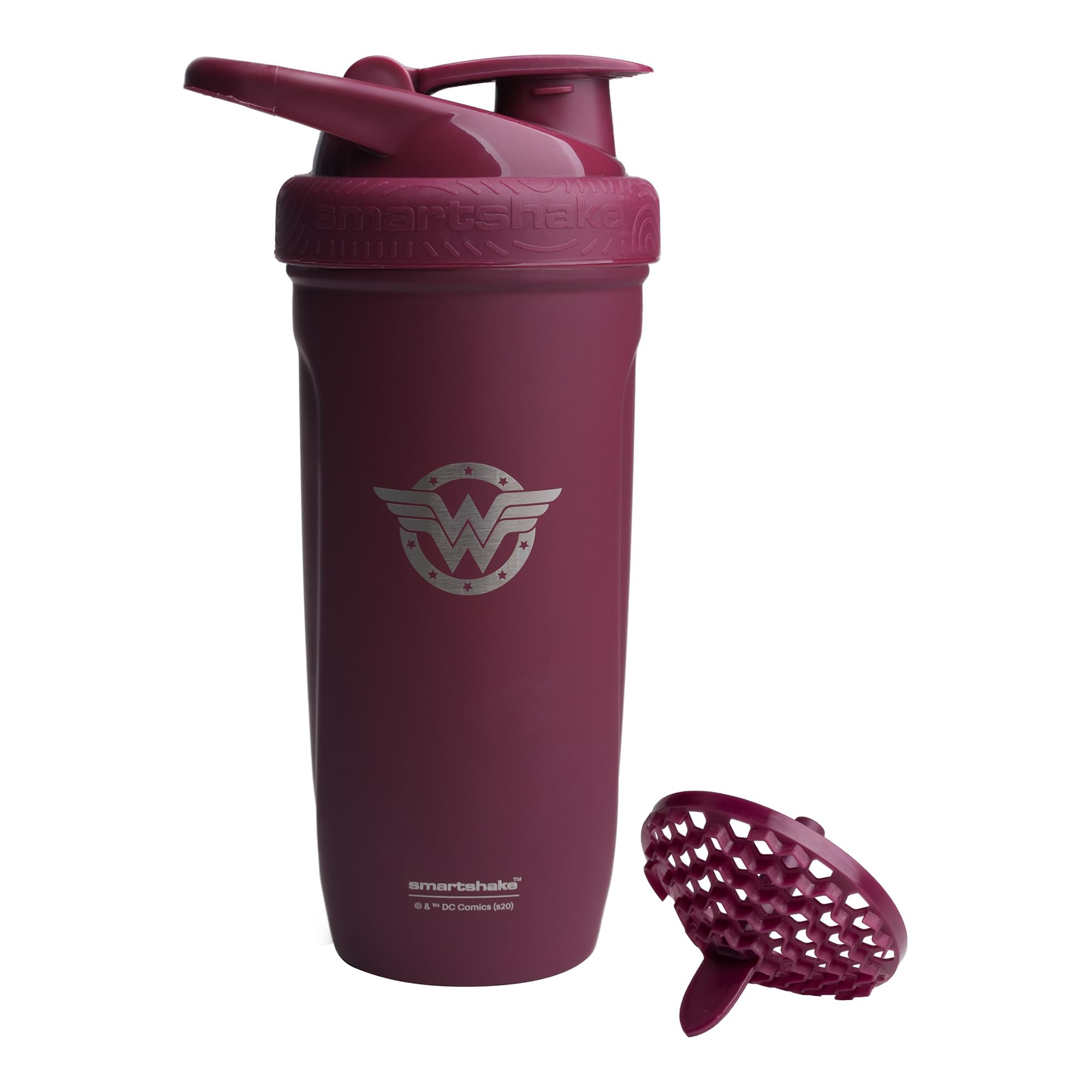 Smartshake DC Comics Reforce bottle with Wonder Woman logo for stylish workouts.