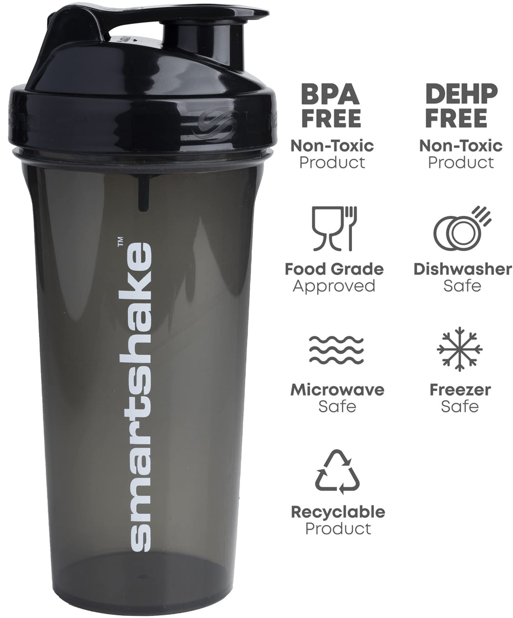 Smartshake Lite 800ml bottle dishwasher safe for quick cleanup.