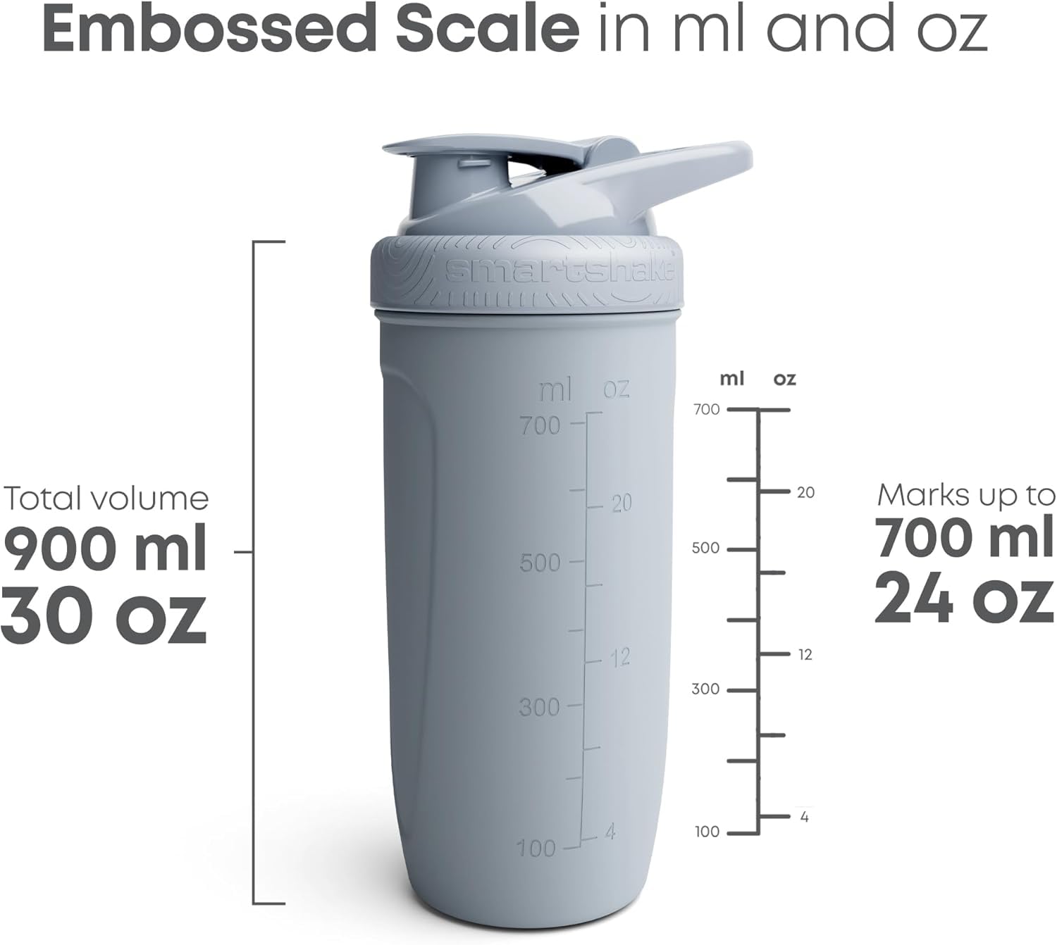 Smartshake Reforce bottle matte finish provides non-slip grip during training.