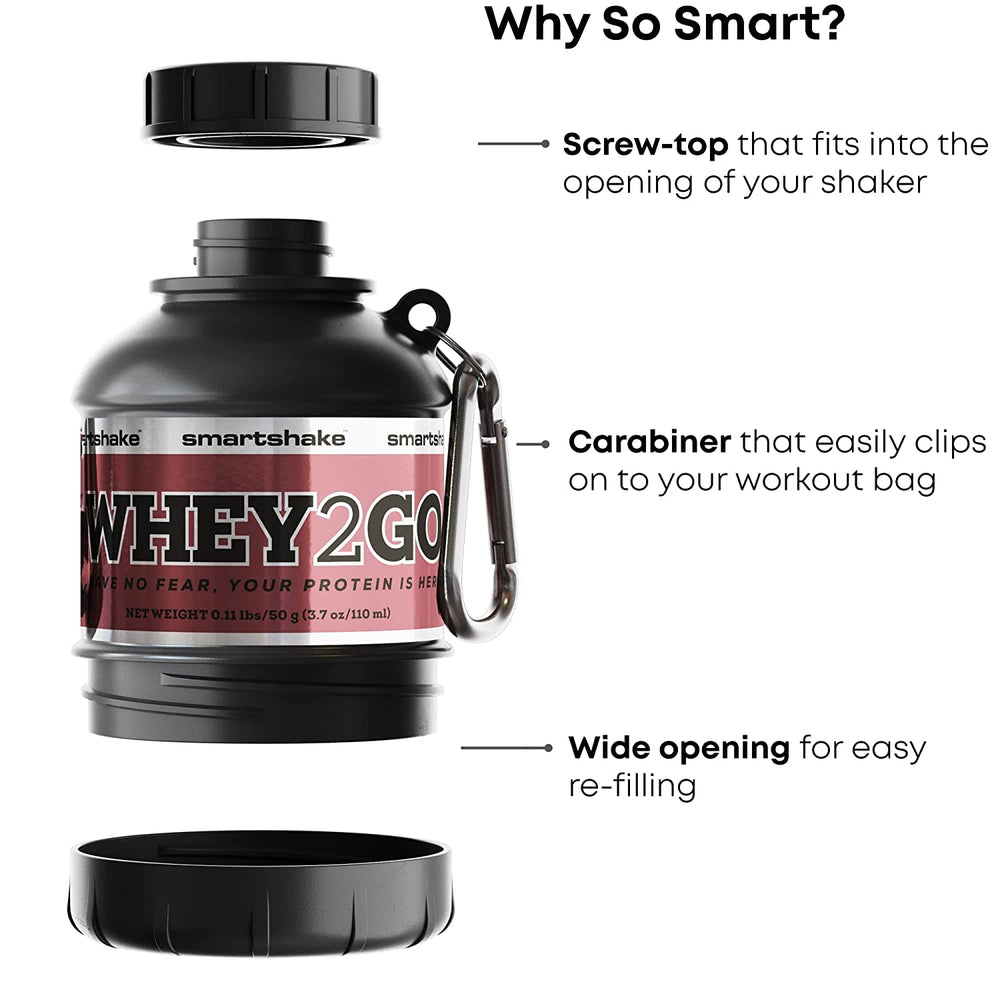Smartshake Whey2Go dual-lid system keeps powders secure during transport