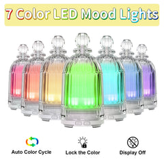 Smartwell seven-color LED lights illuminate the diffuser to create a calming atmosphere.