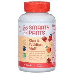 Smarty Pants Kids & Toddlers Multivitamin bottle for daily nutrition support.