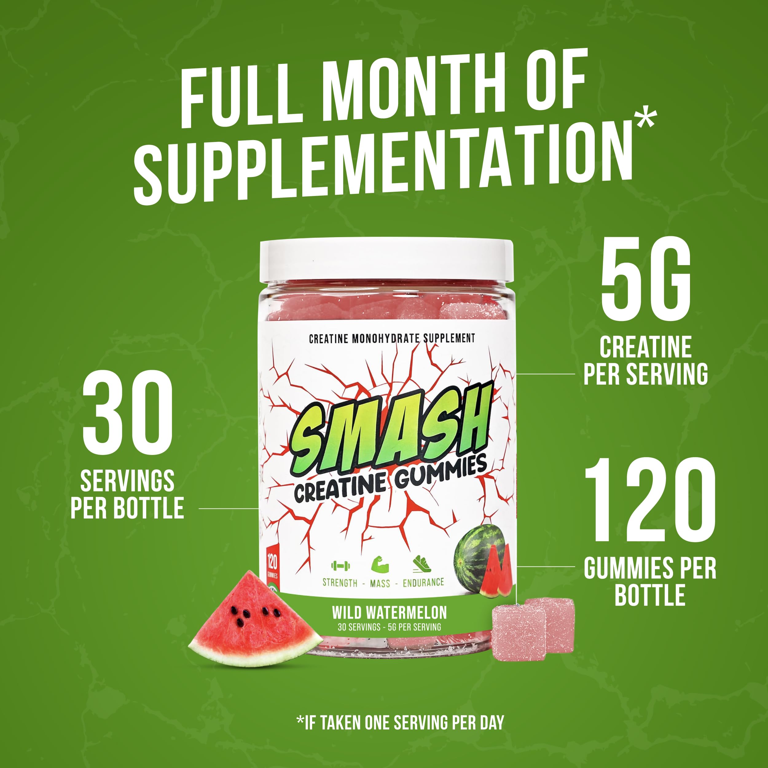 Smash Creatine Gummies third-party tested seal on container