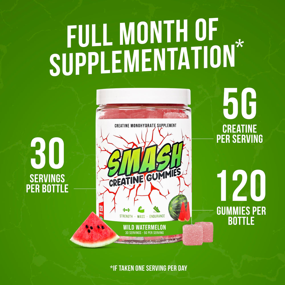 Smash Creatine Gummies third-party tested seal on container