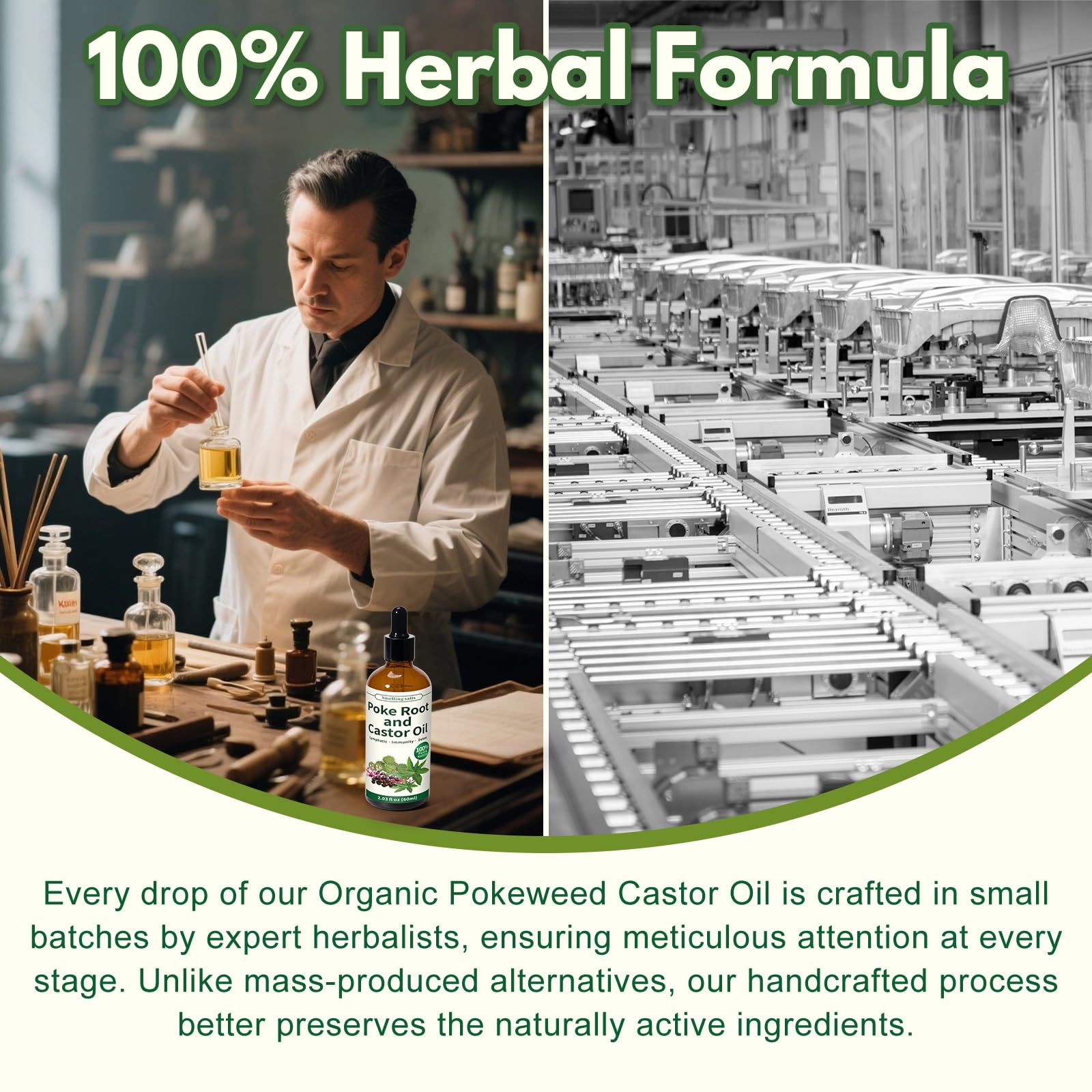 Smelling salts poke-root-castor-oil packaging shows eco-friendly 2 oz bottle for self care.
